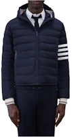THOM BROWNE Solid Stripe Hoodie Jacket - Navy Blue MJD087X-07259-415 THOM BROWNE Solid Stripe Hoodie Jacket - Navy Blue MJD087X-07259-415