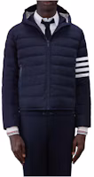 Order THOM BROWNE 純色條紋連帽外套 - 海軍藍 MJD087X-07259-415
