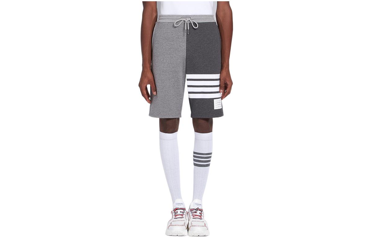 THOM BROWNE Solid Stripe Shorts Summer Men’s Gray MJQ012F-00535-982