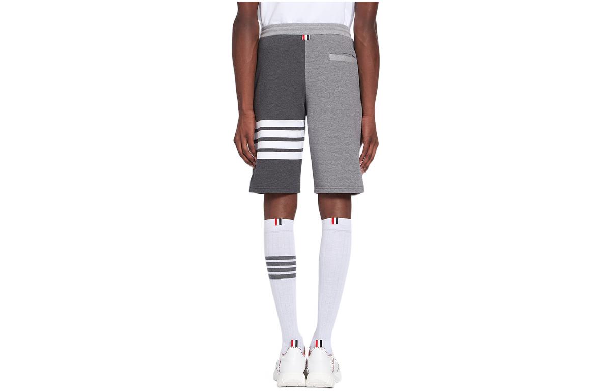 Lookbook THOM BROWNE Celana Pendek Pria Abu-Abu Solid Stripe Summer MJQ012F-00535-982