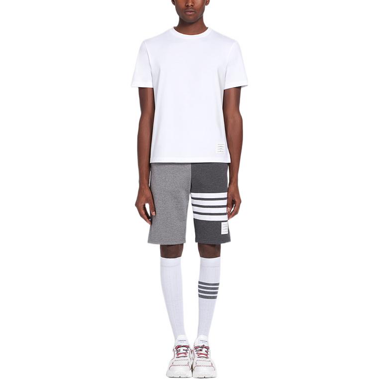 Purchase THOM BROWNE Celana Pendek Pria Abu-Abu Solid Stripe Summer MJQ012F-00535-982