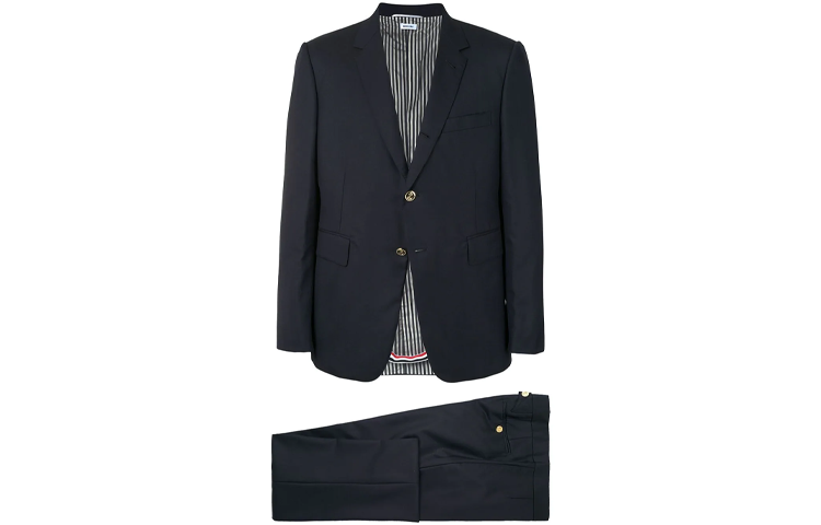THOM BROWNE Solid Two-Piece Single-Breasted Suit Black MSC001A-00626-015