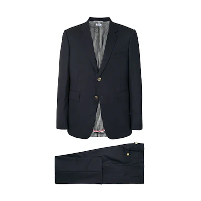 THOM BROWNE Solid Two-Piece Single-Breasted Suit Black MSC001A-00626-015