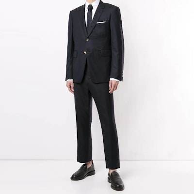 THOM BROWNE Solid Two-Piece Single-Breasted Suit Black MSC001A-00626-015 Lookbook THOM BROWNE Solid Two-Piece Single-Breasted Suit Black MSC001A-00626-015