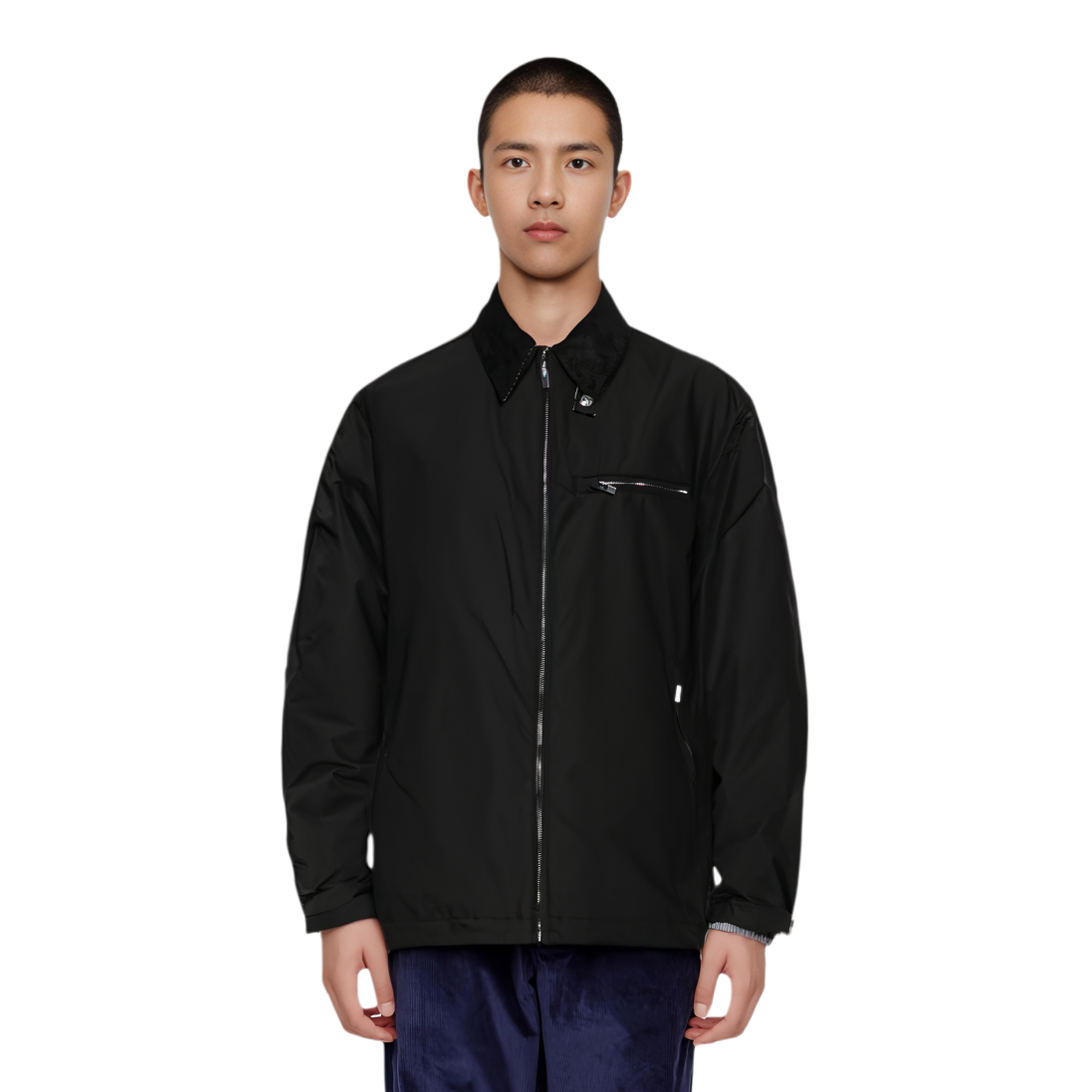 Thom Browne Solid Zip-Up Collared Jacket Long Sleeve Black MJO221C-07110-001 圖 4