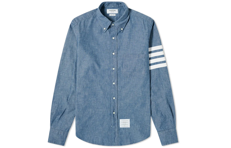 Thom Browne SS20 Blue Single-Breasted Long Sleeve Shirt with Stripes MWL272E-00111-450 圖 2