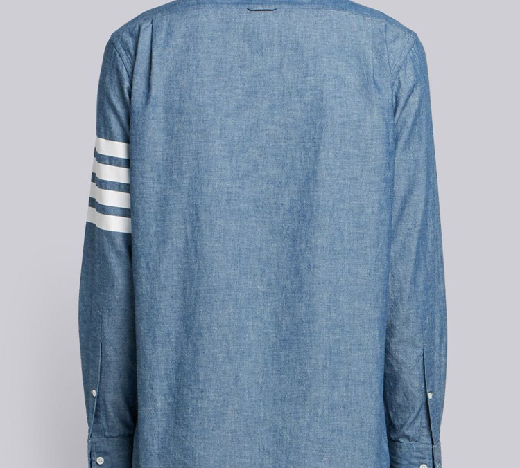 Thom Browne SS20 Blue Single-Breasted Long Sleeve Shirt with Stripes MWL272E-00111-450 圖 4