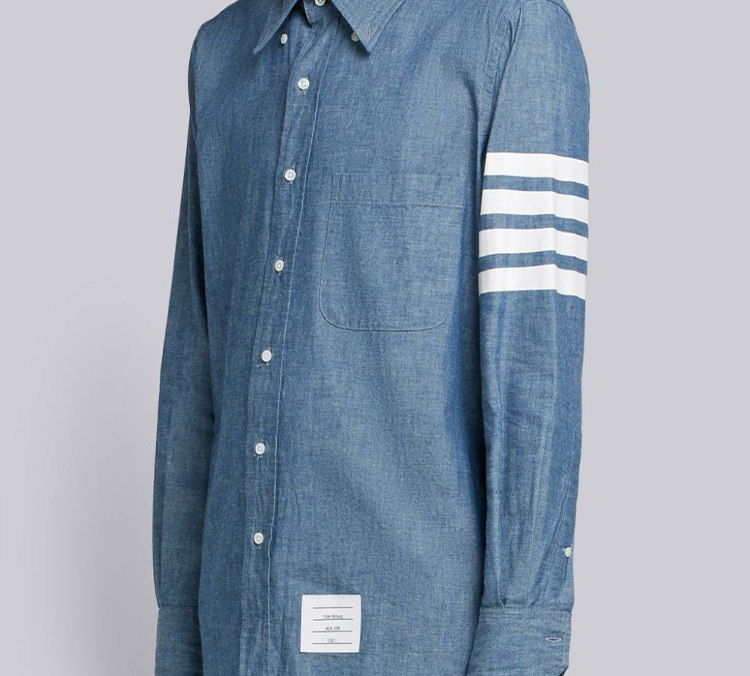 Thom Browne SS20 Blue Single-Breasted Long Sleeve Shirt with Stripes MWL272E-00111-450 圖 5