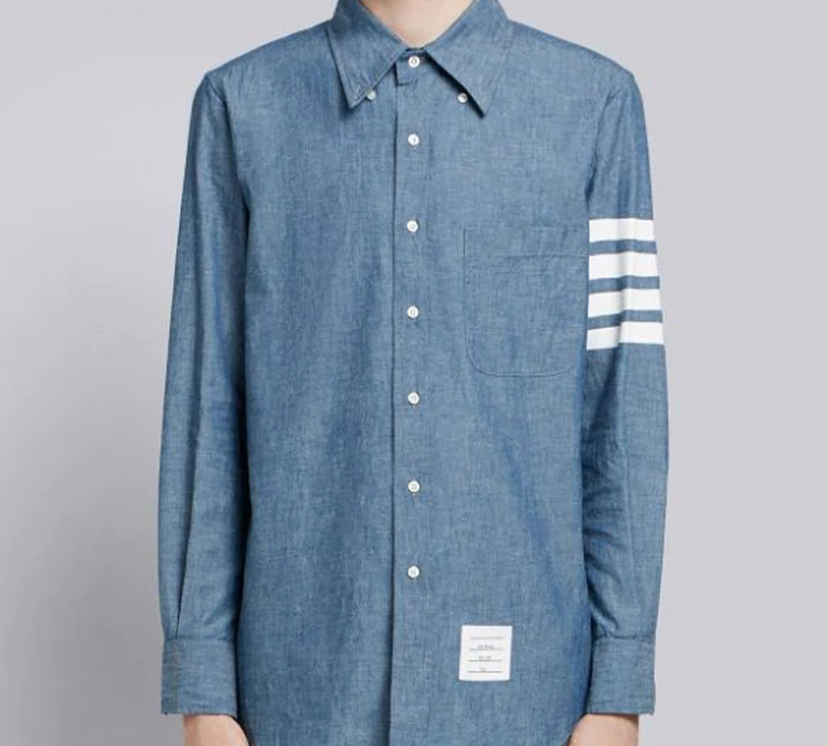 Thom Browne SS20 Blue Single-Breasted Long Sleeve Shirt with Stripes MWL272E-00111-450 圖 6