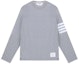Buy Thom Browne SS21 4-Bar Crewneck Long Sleeve T-Shirt Abu Muda Putih Pria MJS151A-06221-055