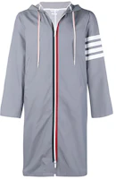 Thom Browne SS21 4-Stripe Long Patchwork Trench Coat Grey MOT028A-04429-035 Thom Browne SS21 4-Stripe Long Patchwork Trench Coat Grey MOT028A-04429-035