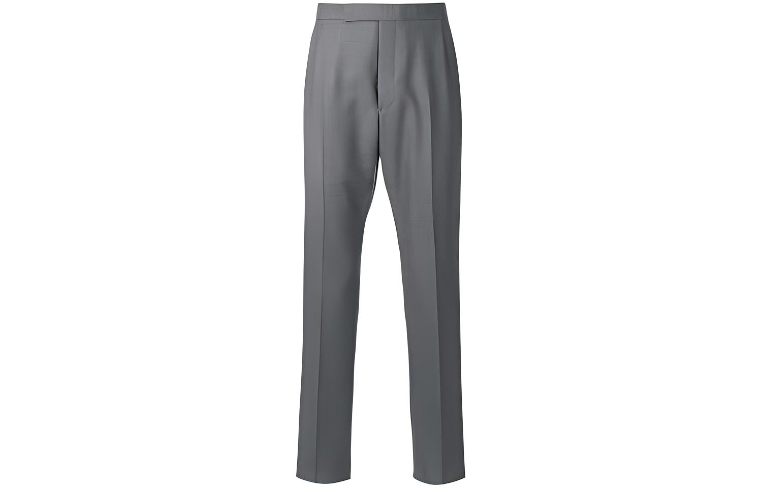 THOM BROWNE SS21 Adjustable Strap Cropped Suit Pants Gray MTC001A-00626-035