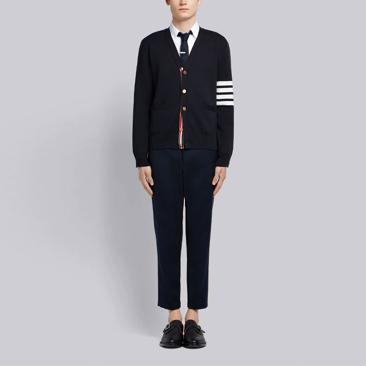 THOM BROWNE SS21 Blue Four-Bar Classic Knit Cardigan Jacket MKC171A-00219-415 圖 4