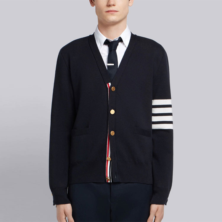THOM BROWNE SS21 Blue Four-Bar Classic Knit Cardigan Jacket MKC171A-00219-415 圖 5