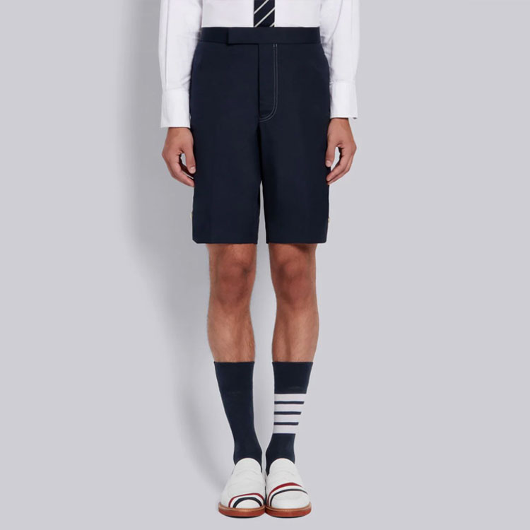 Purchase トムブラウン SS21 カジュアル コットンショーツ ネイビーブルー. MTC002G-04502-415