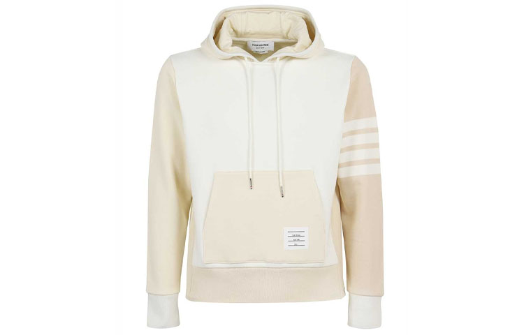Thom Browne SS21 Classic 4-Bar Kangaroo Pocket Hoodie Yellow MJT074F-00535-107
