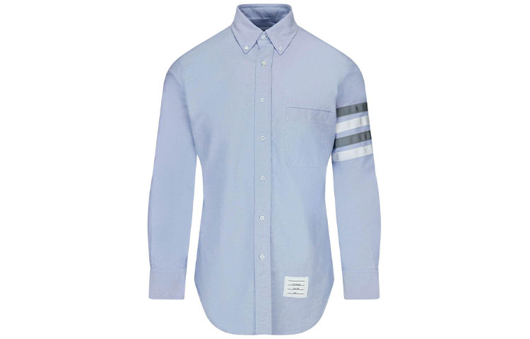 Order 톰브라운 SS21 클래식 4-스트라이프 옥스포드 블루 긴소매 셔츠 남성용 MWL319A-06177-480