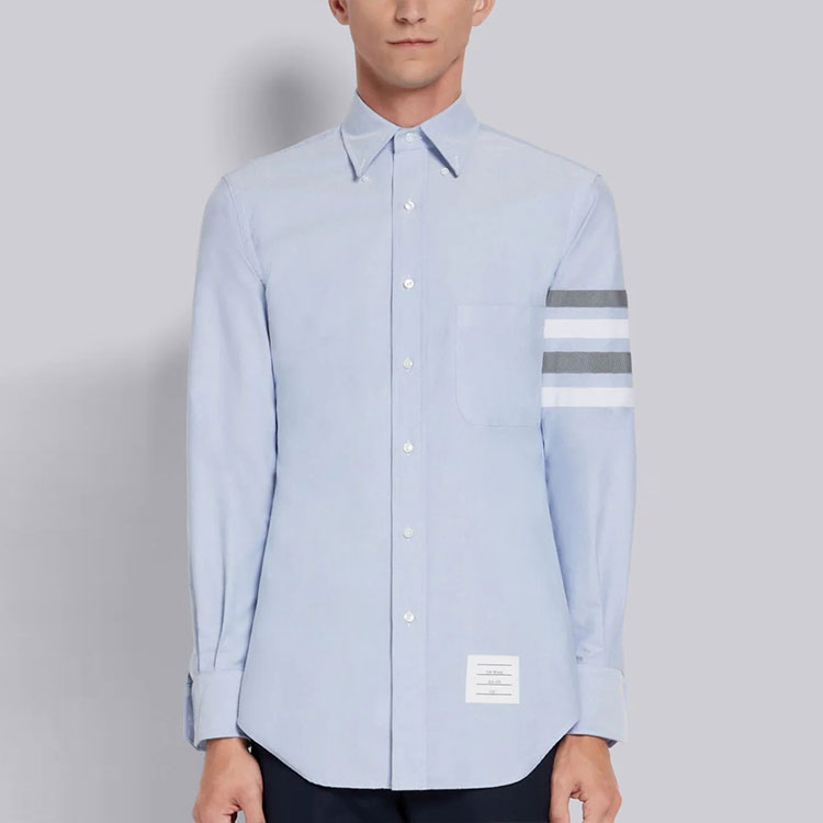 Purchase 톰브라운 SS21 클래식 4-스트라이프 옥스포드 블루 긴소매 셔츠 남성용 MWL319A-06177-480