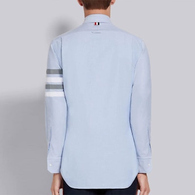 톰브라운 SS21 클래식 4-스트라이프 옥스포드 블루 긴소매 셔츠 남성용 MWL319A-06177-480 Details for 톰브라운 SS21 클래식 4-스트라이프 옥스포드 블루 긴소매 셔츠 남성용 MWL319A-06177-480