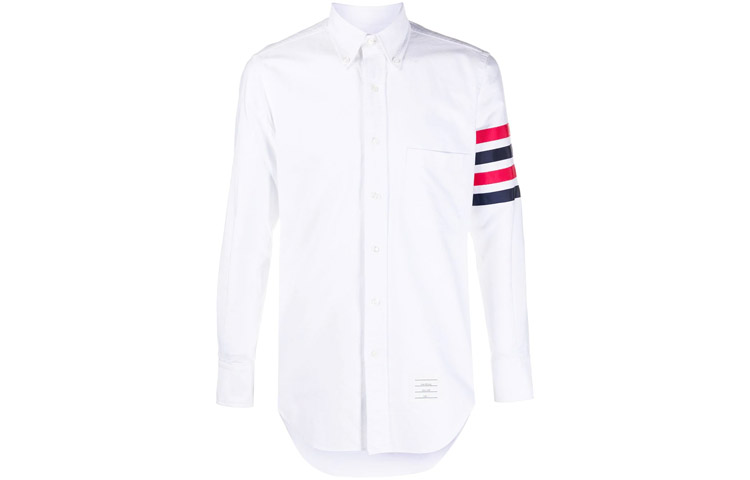 THOM BROWNE SS21 Classic 4-Stripes Oxford Long Sleeve Shirt White MWL319A-06177-100