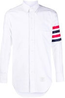 THOM BROWNE SS21 Classic 4-Stripes Oxford Long Sleeve Shirt White MWL319A-06177-100 THOM BROWNE SS21 Classic 4-Stripes Oxford Long Sleeve Shirt White MWL319A-06177-100