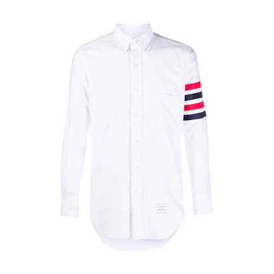 THOM BROWNE SS21 Classic 4-Stripes Oxford Long Sleeve Shirt White MWL319A-06177-100