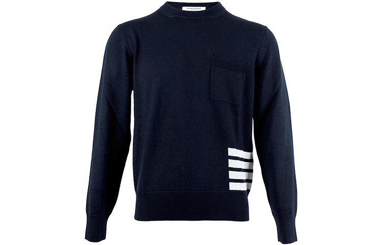 Order トムブラウン SS21 クラシック フォーストライプ ニット プルオーバー ブルー メンズ MKA355A-Y1002-415