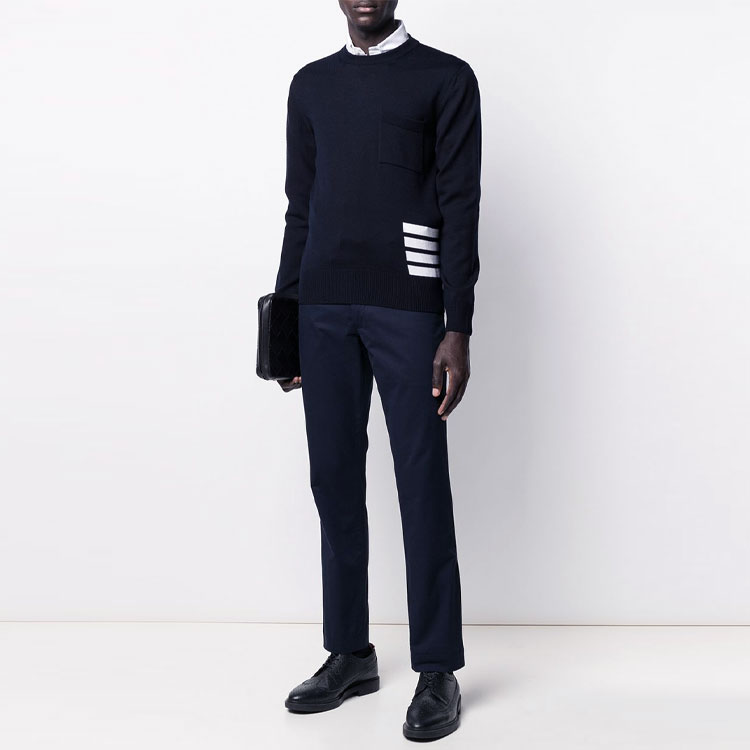 Details for トムブラウン SS21 クラシック フォーストライプ ニット プルオーバー ブルー メンズ MKA355A-Y1002-415