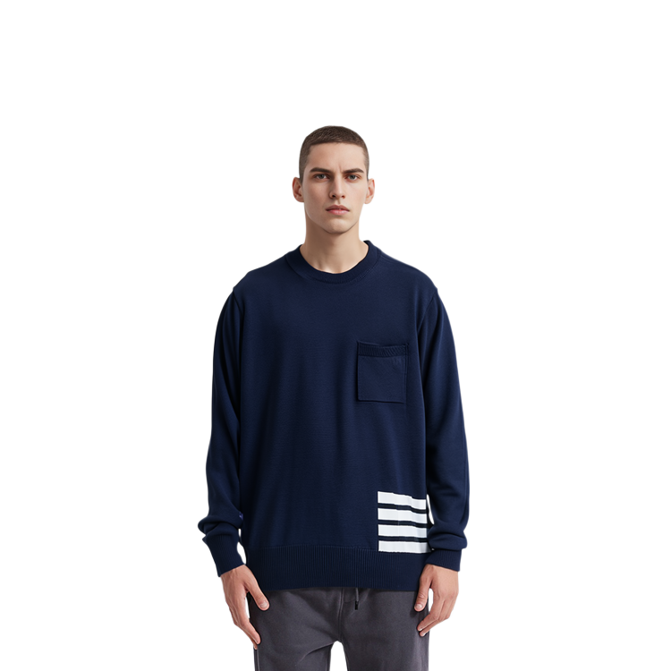 Sizing トムブラウン SS21 クラシック フォーストライプ ニット プルオーバー ブルー メンズ MKA355A-Y1002-415