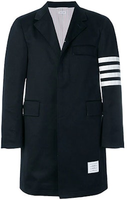 THOM BROWNE SS21 Classic Navy Twill Suit Coat with Four Stripes MOU543A-03788-415 Order THOM BROWNE SS21 Classic Navy Twill Suit Coat with Four Stripes MOU543A-03788-415