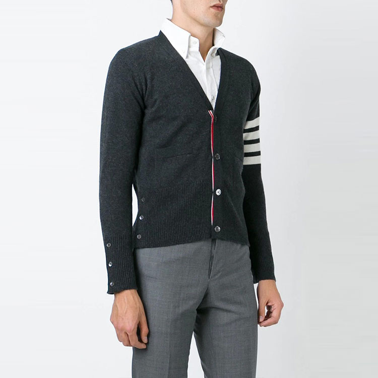 THOM BROWNE SS21 Classic Stripe Cashmere Cardigan  Black. MKC001A-00011-022 圖 4
