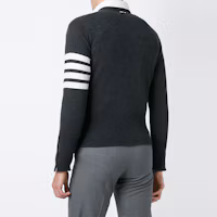Purchase THOM BROWNE SS21 Classic Stripe Cashmere Cardigan Black. MKC001A-00011-022