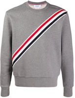 Order 톰 브라운 SS21 클래식 스트라이프 크루넥 맨투맨 남성용 라이트 그레이 MJT276A-03377-035