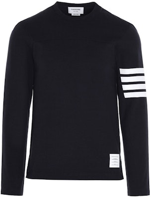 톰 브라운 SS21 네이비 컬러블록 스트라이프 프린트 긴팔 티셔츠. MJS151A-06221-415 Order 톰 브라운 SS21 네이비 컬러블록 스트라이프 프린트 긴팔 티셔츠. MJS151A-06221-415