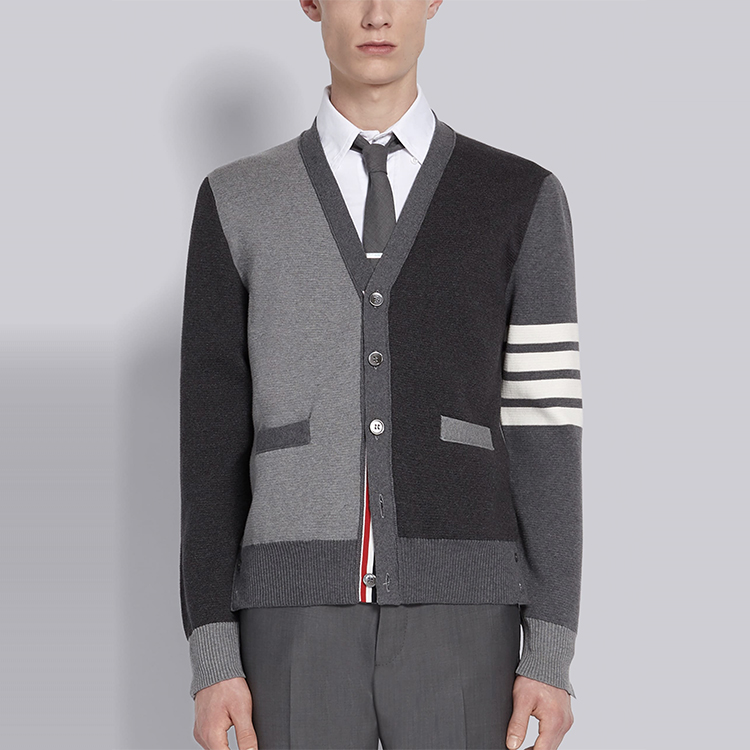 Thom Browne SS21 Four-Stripe V-Neck Knit Sweater Grey MKC171F-00219-982 圖 3