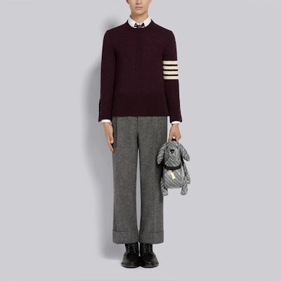 Thom Browne SS21 四条纹羊毛套头毛衣 红棕色 MKA317A01085-614 Purchase Thom Browne SS21 四条纹羊毛套头毛衣 红棕色 MKA317A01085-614