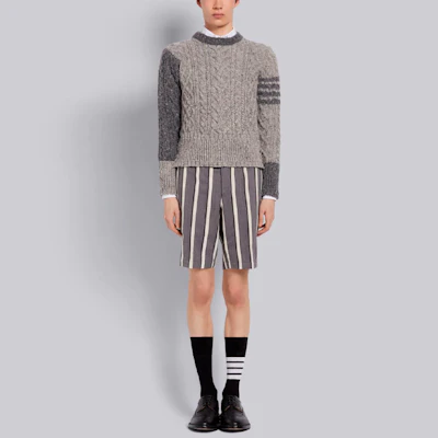 Thom Browne SS21 Kelabu 4-Bar Baju Sejuk Bulu. MKA313F-00278-982 Shop Thom Browne SS21 Kelabu 4-Bar Baju Sejuk Bulu. MKA313F-00278-982