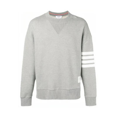Thom Browne SS21 Grey Classic 4-Bar Crewneck Sweatshirt MJT158A-00535-055