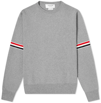 Thom Browne SS21 Sweater Abu-Abu Cross-Stitch Striped Crewneck Knit MKA326A-Y3001-055 Buy Thom Browne SS21 Sweater Abu-Abu Cross-Stitch Striped Crewneck Knit MKA326A-Y3001-055