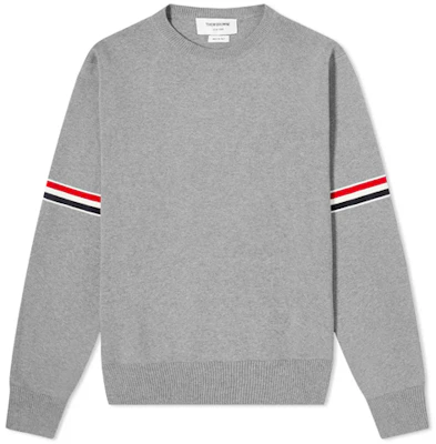 Thom Browne SS21 Sweater Abu-Abu Cross-Stitch Striped Crewneck Knit MKA326A-Y3001-055 Order Thom Browne SS21 Sweater Abu-Abu Cross-Stitch Striped Crewneck Knit MKA326A-Y3001-055