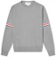Order Thom Browne SS21 Sweater Abu-Abu Cross-Stitch Striped Crewneck Knit MKA326A-Y3001-055