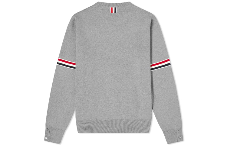 Lookbook Thom Browne SS21 Sweater Abu-Abu Cross-Stitch Striped Crewneck Knit MKA326A-Y3001-055