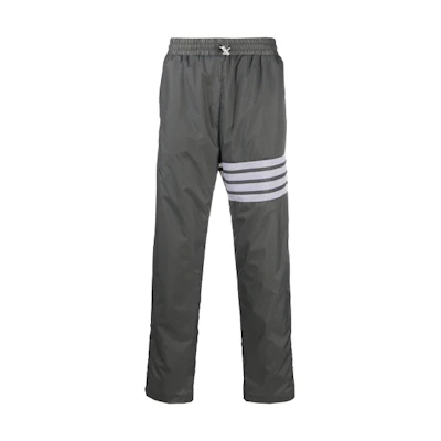 Thom Browne SS21 Grey Striped Straight-Leg Casual Sweatpants. MJQ106A-06859-045