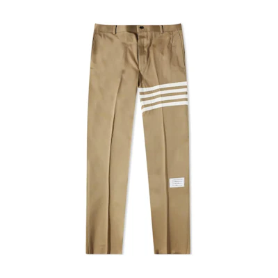THOM BROWNE SS21 Khaki Plain 4-Bar Twill Suit Pants MTU245A-03788-275