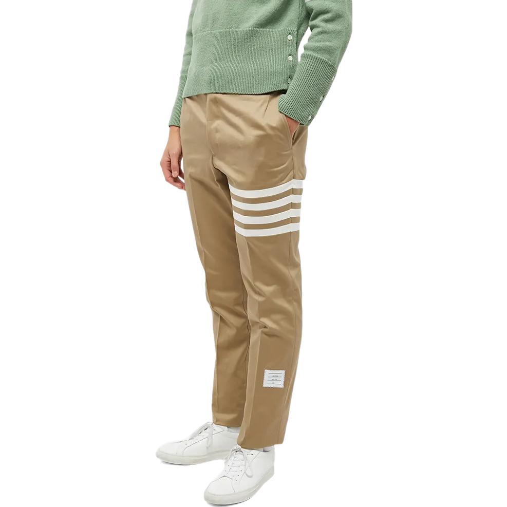 Purchase THOM BROWNE SS21 Khaki Plain 4-Bar Twill Suit Pants MTU245A-03788-275