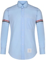THOM BROWNE SS21 Light Blue Armstripe Long-Sleeve Button-Up Shirt MWL150E-03113-480 THOM BROWNE SS21 Light Blue Armstripe Long-Sleeve Button-Up Shirt MWL150E-03113-480