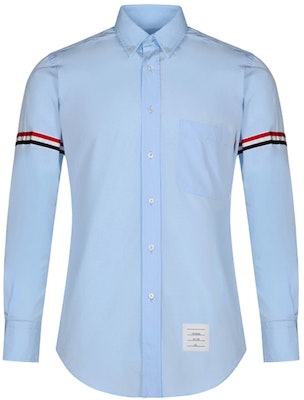 THOM BROWNE SS21 Camisa Azul Claro Manga Larga con Rayas en el Brazo MWL150E-03113-480 Buy THOM BROWNE SS21 Camisa Azul Claro Manga Larga con Rayas en el Brazo MWL150E-03113-480