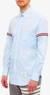 THOM BROWNE SS21 Camisa Azul Claro Manga Larga con Rayas en el Brazo MWL150E-03113-480 Shop THOM BROWNE SS21 Camisa Azul Claro Manga Larga con Rayas en el Brazo MWL150E-03113-480