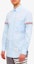 Shop THOM BROWNE SS21 Camisa Azul Claro Manga Larga con Rayas en el Brazo MWL150E-03113-480