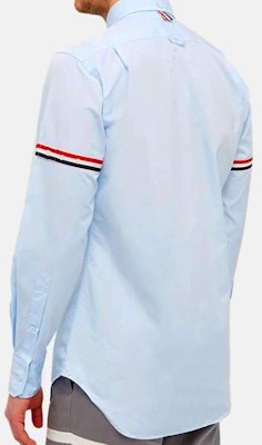 THOM BROWNE SS21 Camisa Azul Claro Manga Larga con Rayas en el Brazo MWL150E-03113-480 Purchase THOM BROWNE SS21 Camisa Azul Claro Manga Larga con Rayas en el Brazo MWL150E-03113-480